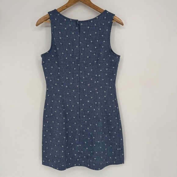 Vintage IZ California Chambray Dress Sleeveless‎ Mini Dainty Floral Size 11 - Picture 7 of 10